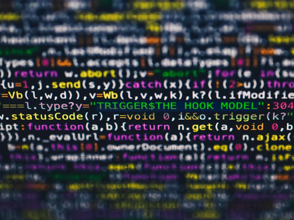 Código de programación en una pantalla.